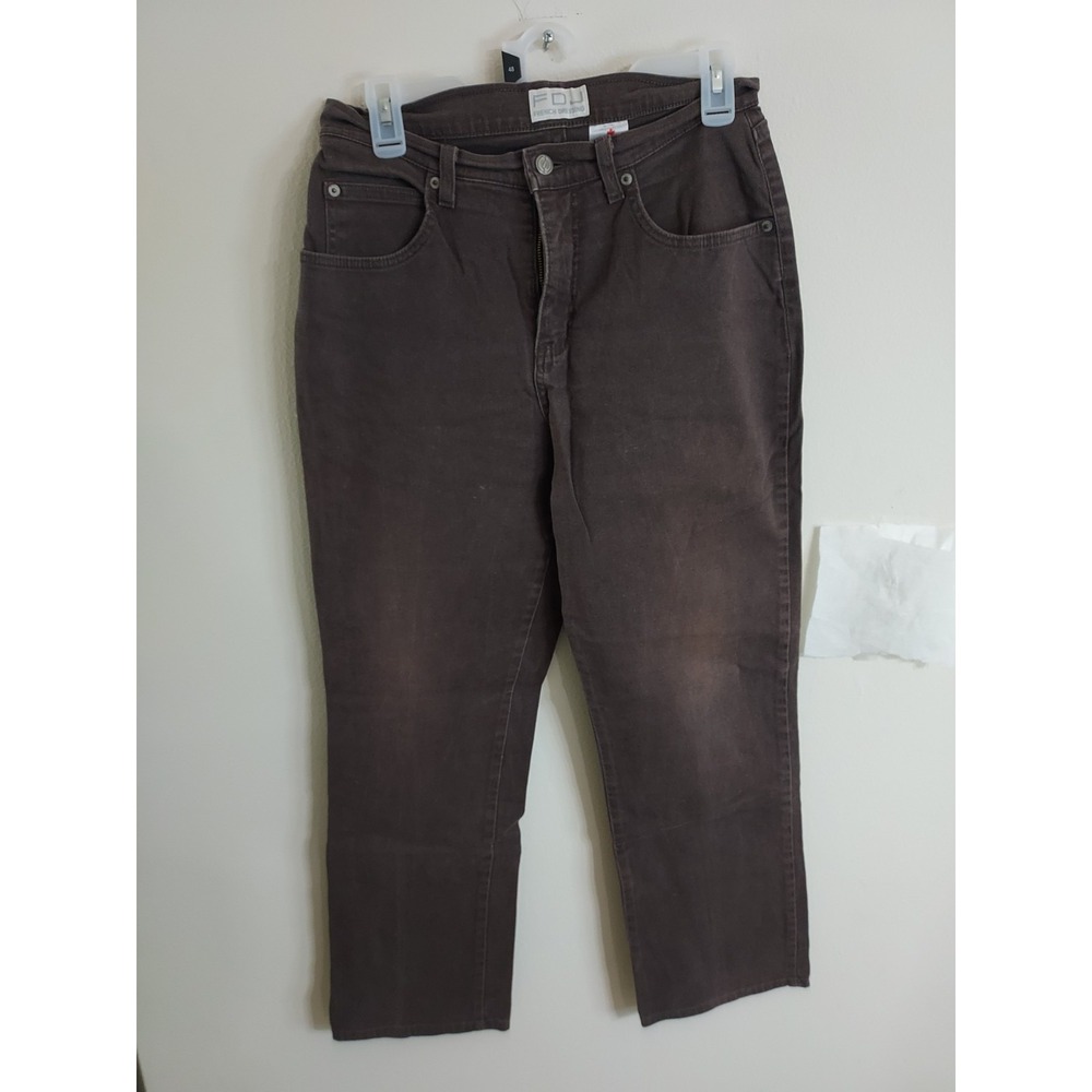 FDJ French Dressing Peggy Jeans Pants Womens 8P Brown‎ Straight Leg Petite